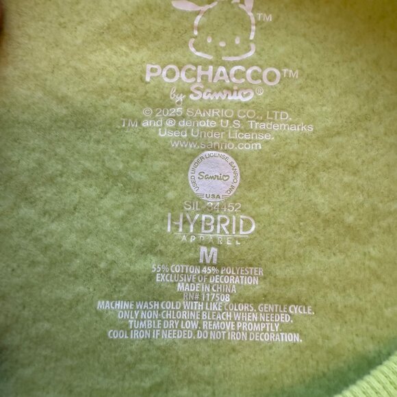 Pochacco By Sanrio Lime Green Crewneck Sweatshirt Medium Hybrid Apparel 2025 Gra - Picture 4 of 5